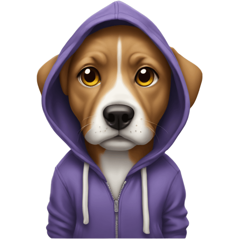 Dog wearing a hoodie emoji