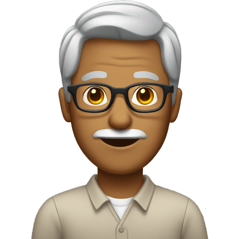 Tan man with glasses and grey hair emoji