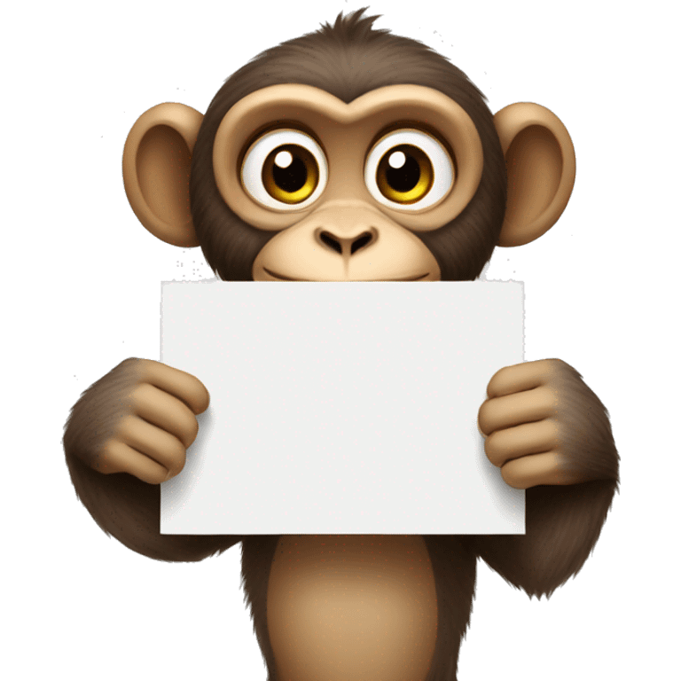 monkey holding a blank sign emoji