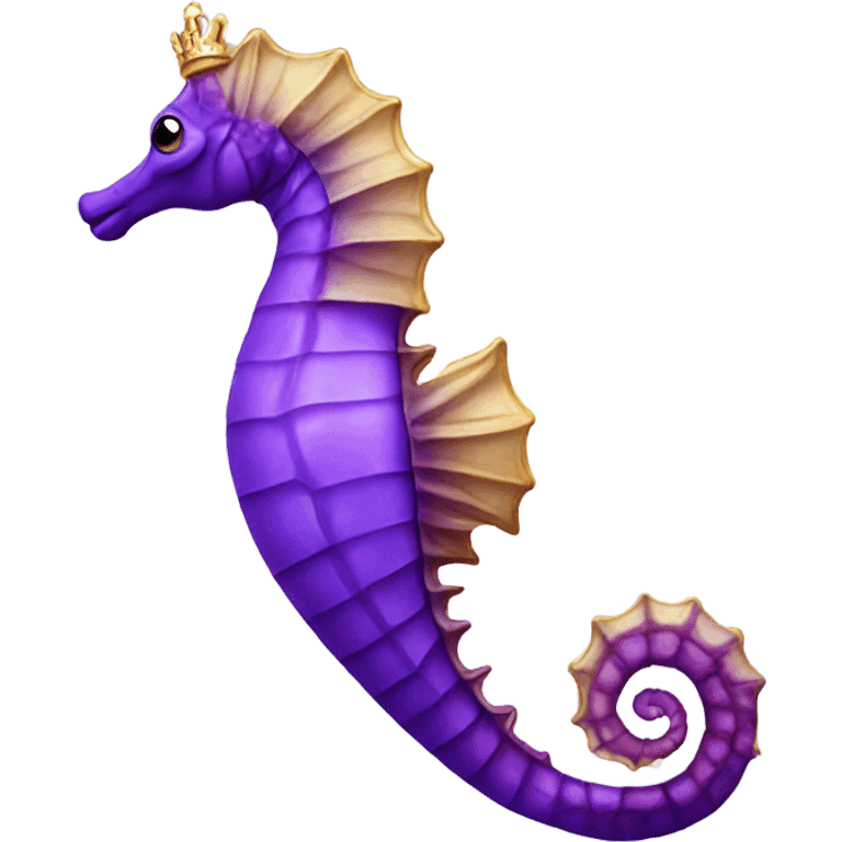 Purple seahorse wearing a crown  emoji