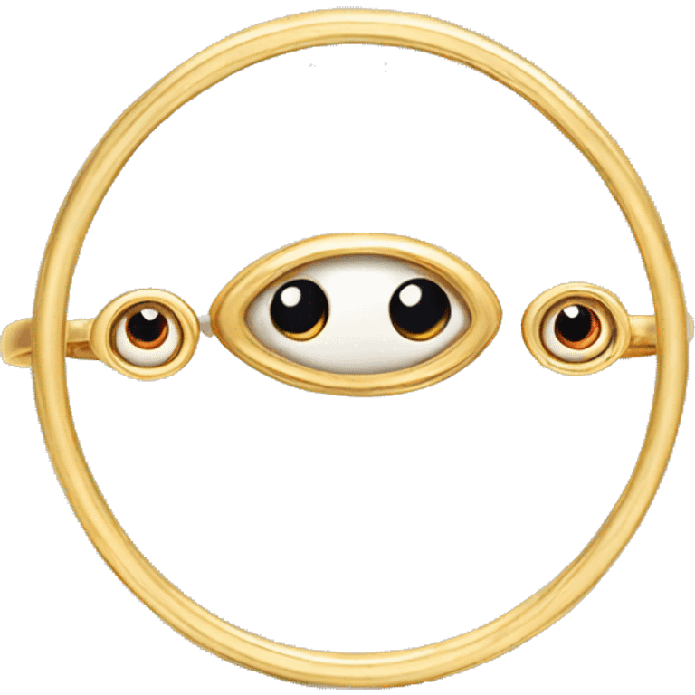 thin gold ring studded with eyeballs emoji