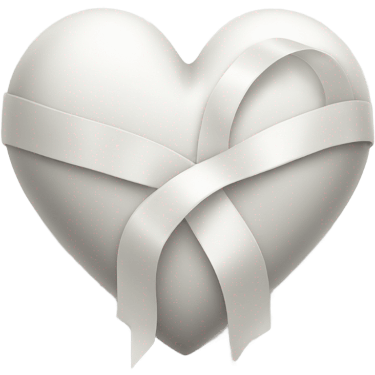 White heart with ribbon emoji