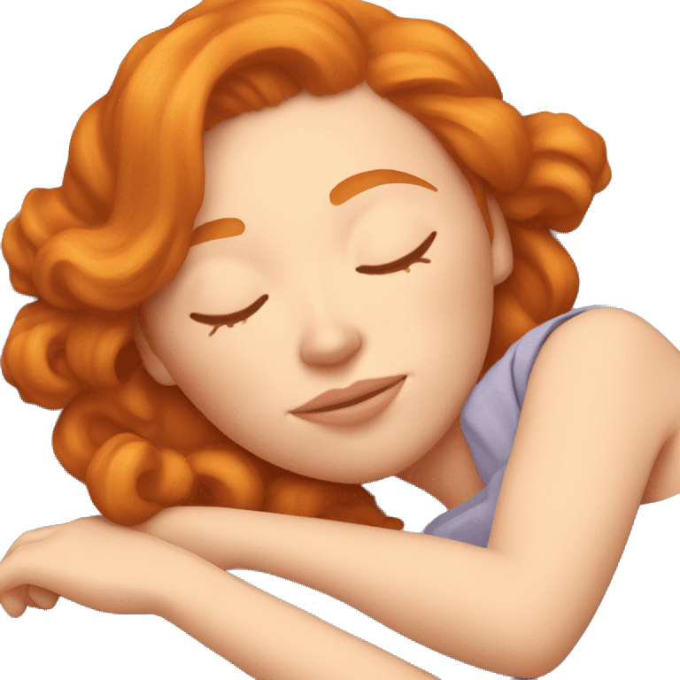 Ginger pretty woman sleeping emoji