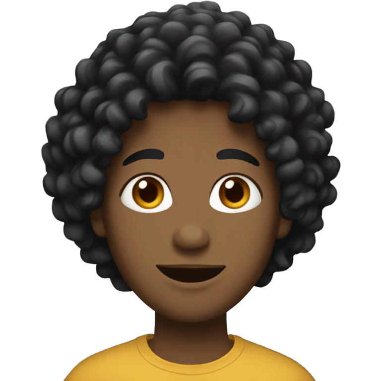 Black curly hair  emoji