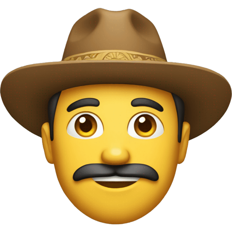 Hombre con sombrero y cara seria emoji