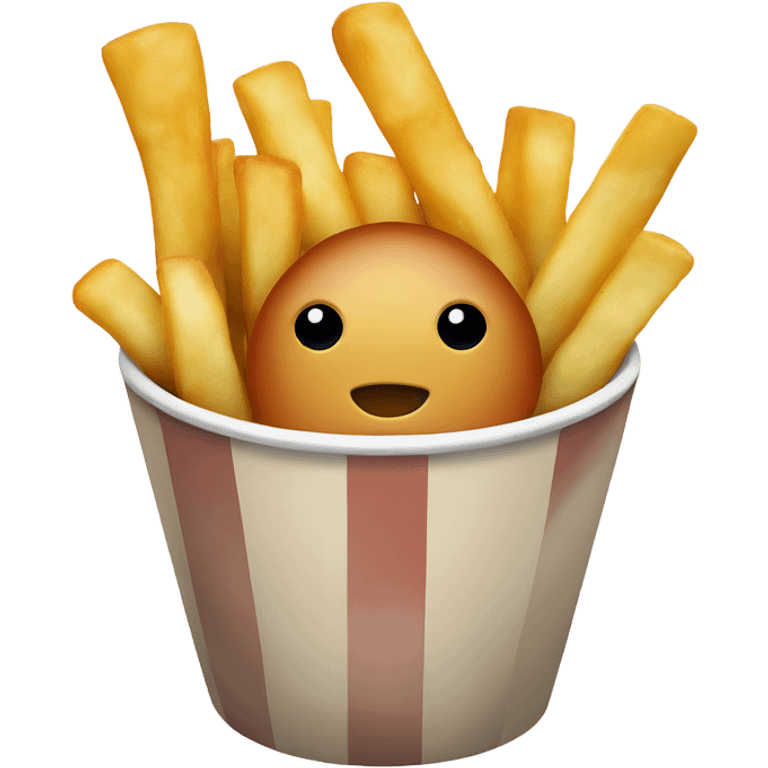 Fries and fried fish in cup emoji