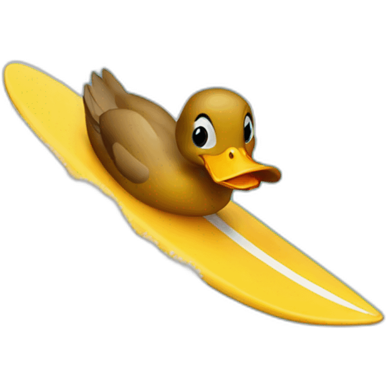 a duck surfing emoji