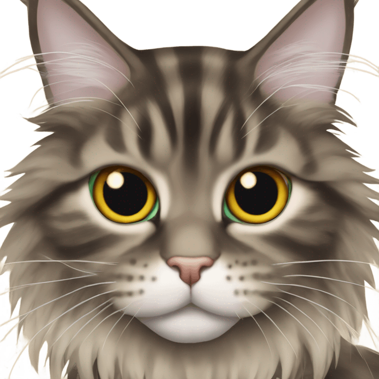 Maine Coon with eyes in a bunch emoji