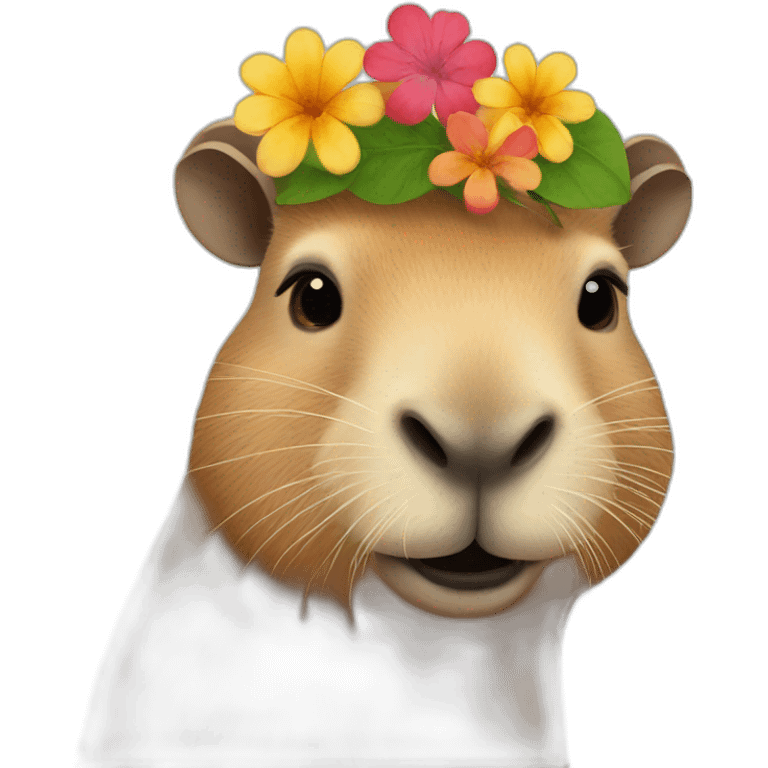 capybara with a flower on his head emoji