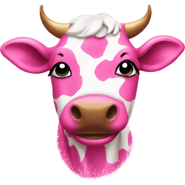 Pink spotted cow with glitter  emoji