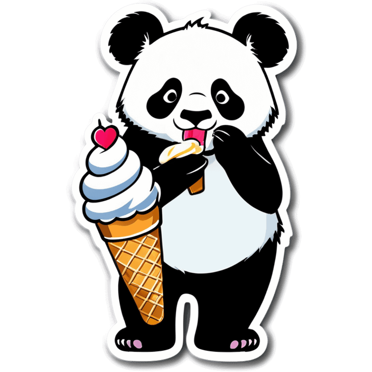 Panda eating ice cream emoji