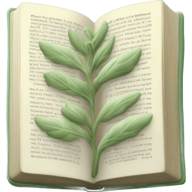 Open Light Sage green holy Bible with a light coloured gardens coming from the sides of the Bible  emoji