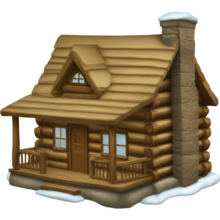 Christmas log cabin emoji