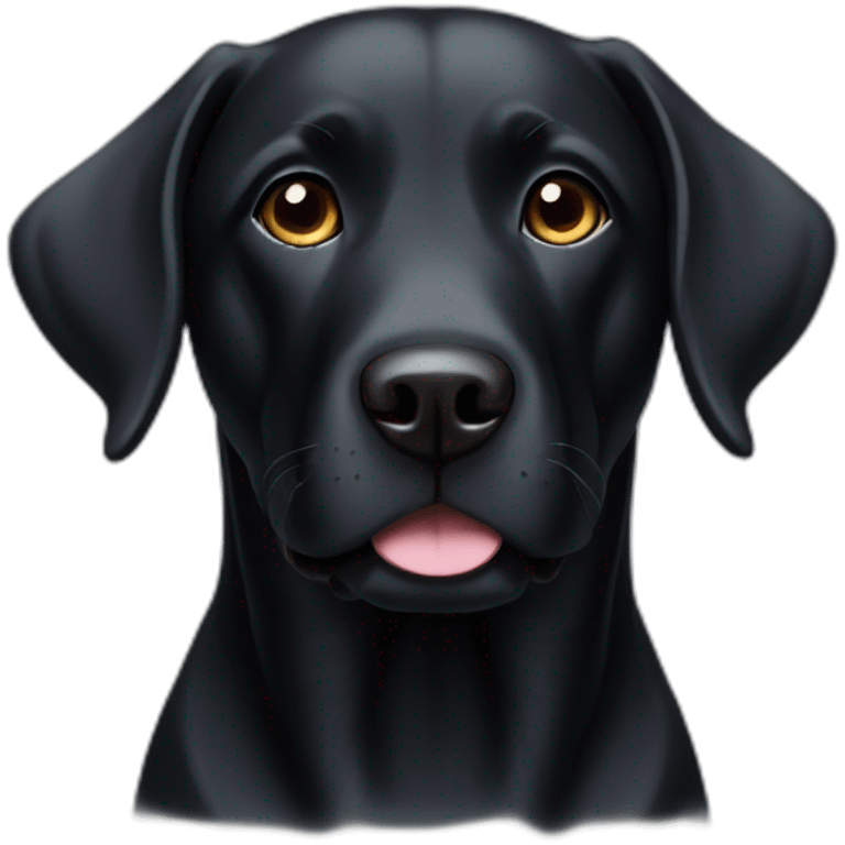 Black Labrador with white neck stripe emoji