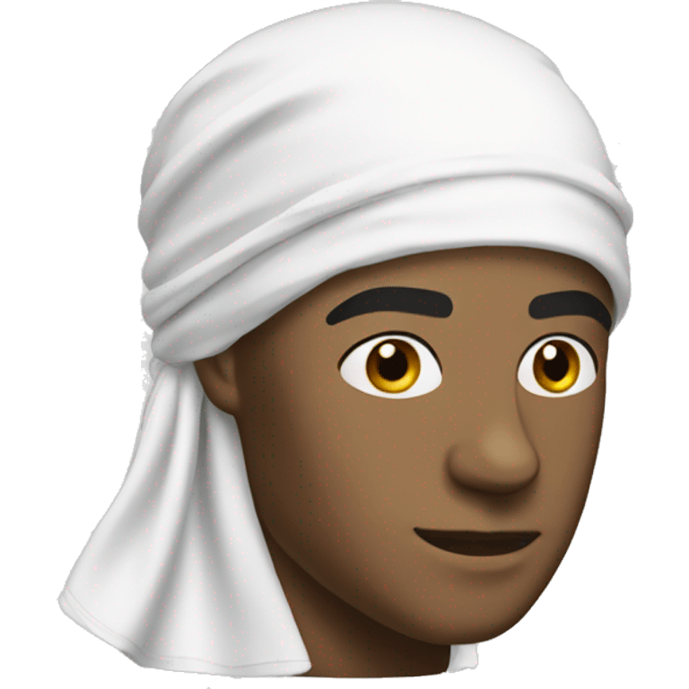 white Durag with a cap emoji