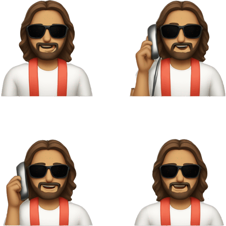 Jesús wearing sunglasses while on the phone  emoji