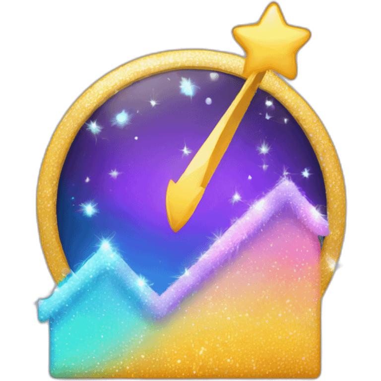 cute marketing graph with sparkle at the peak emoji