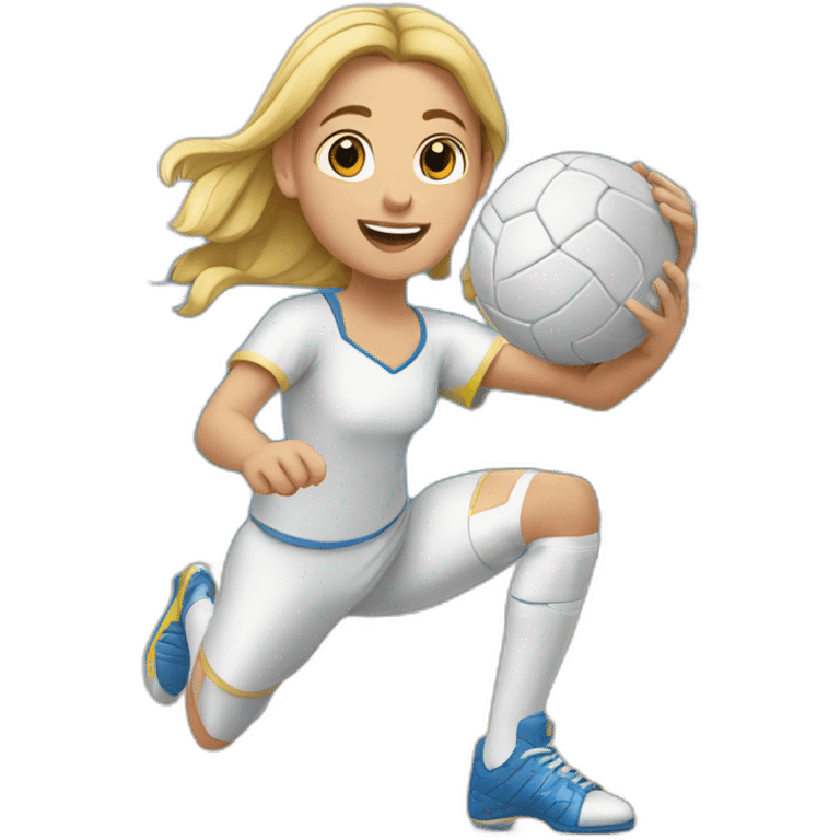 Une princesse blanche qui joue au handball emoji