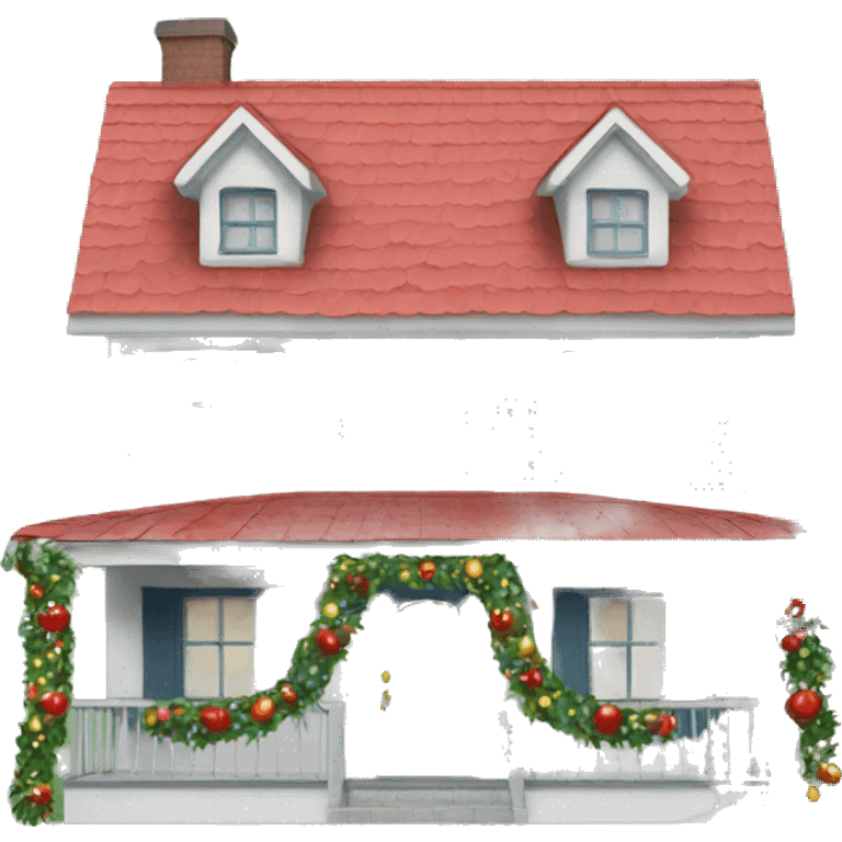 A house decorated with a garland emoji