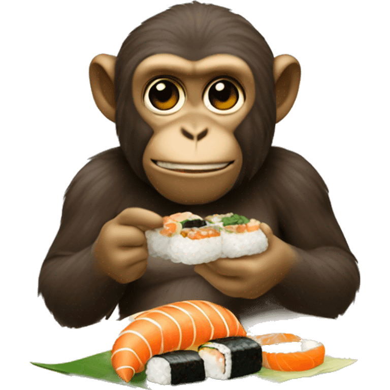 monket eating sushi emoji