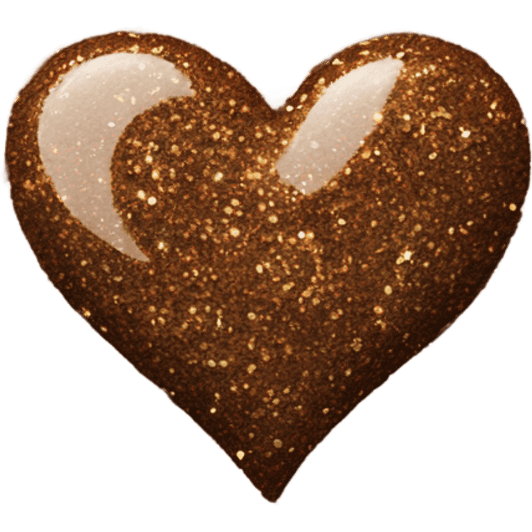 One Brown glitter heart emoji