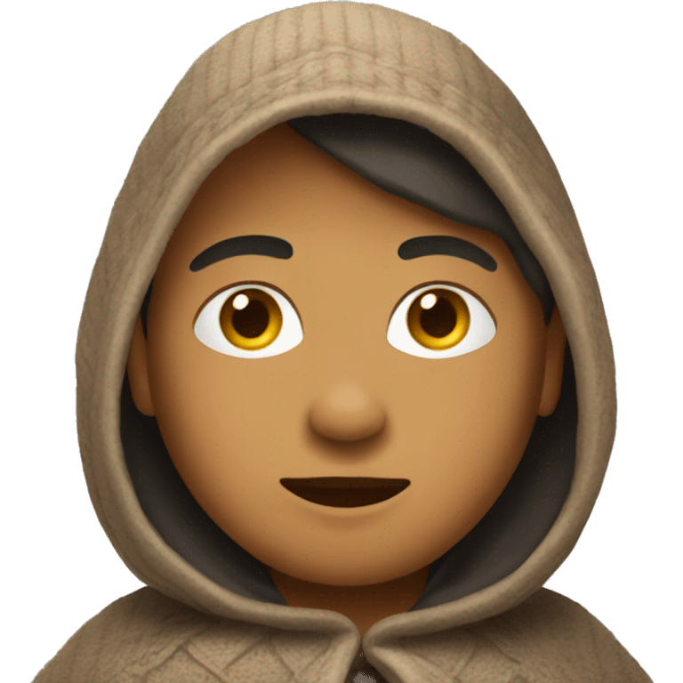 person with poncho without hat  emoji