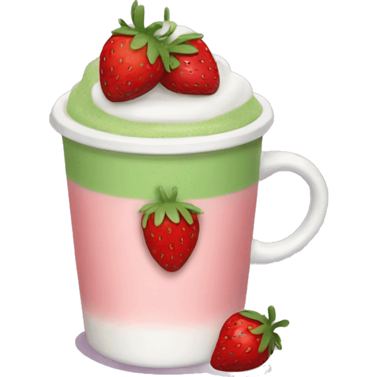 strawberry Matcha latte emoji