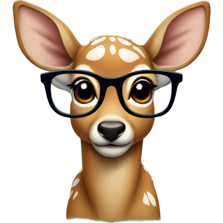 Fawn with glasses emoji