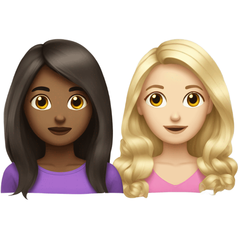  Rusian Brunette hair girl and a blonde haired bestie  emoji