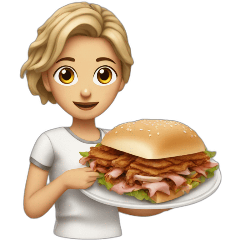 Girl eat doner kebab emoji