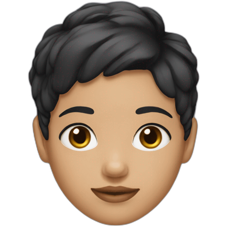 black short hair girl eyerlines emoji