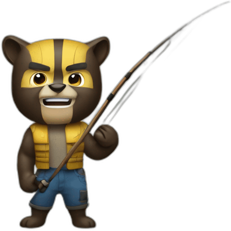 Wolverine with a fishing rod emoji