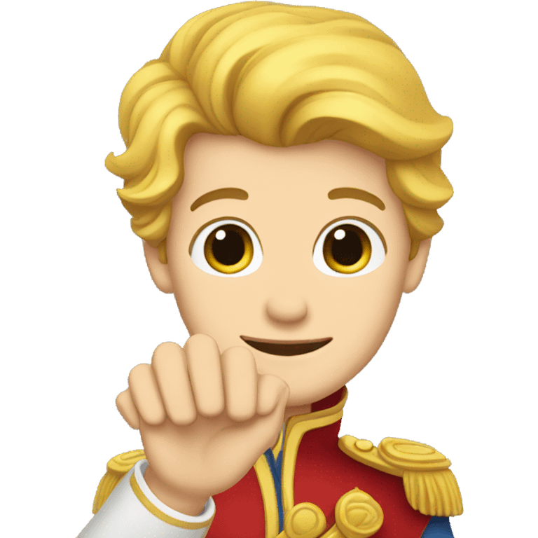 prince charming holding up hand emoji