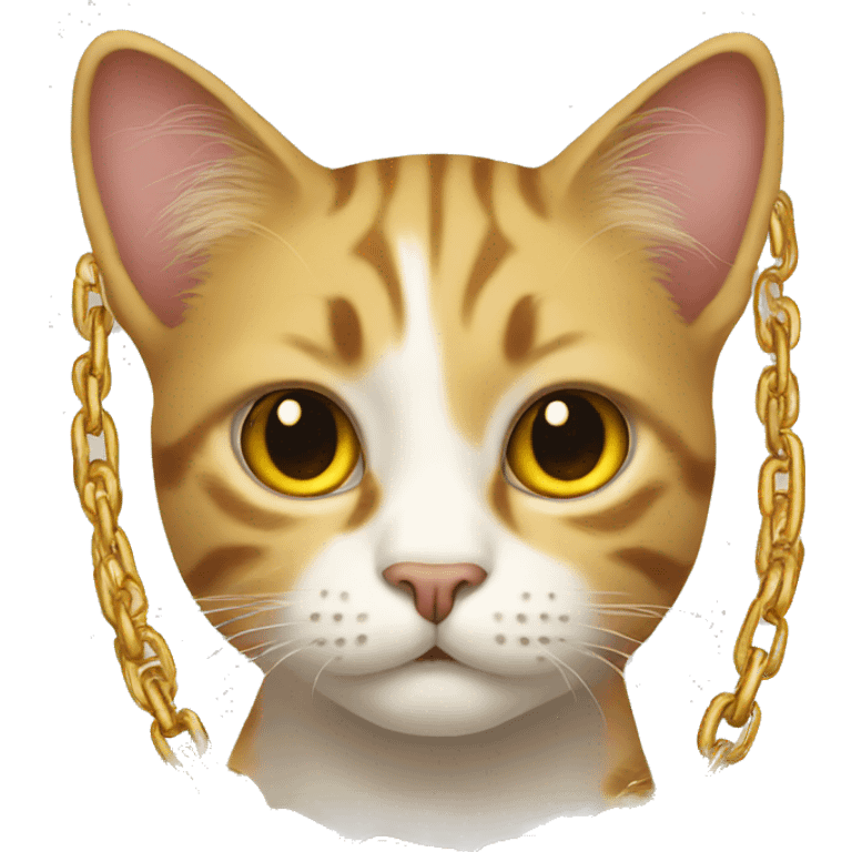 cat with golden chains emoji