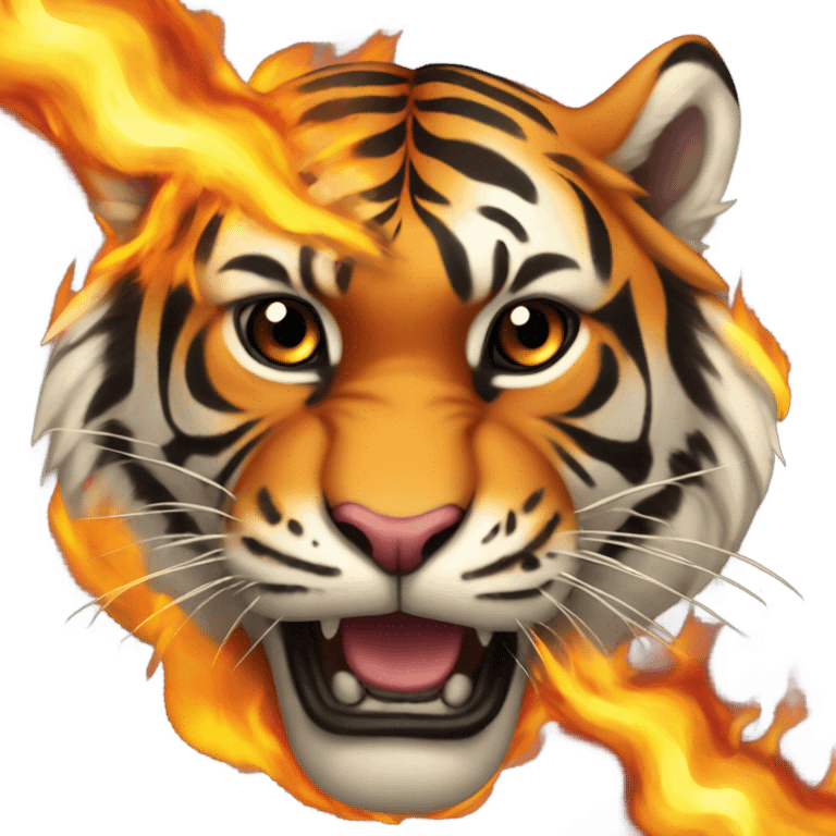 Tiger on fire emoji