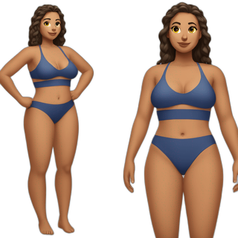 Slim-Thicc caucasian woman swimsuit posing emoji