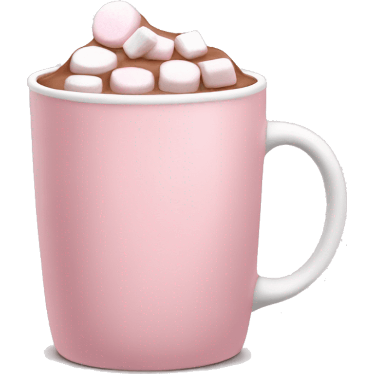 Light Pink mug of hot chocolate with marshmallows  emoji