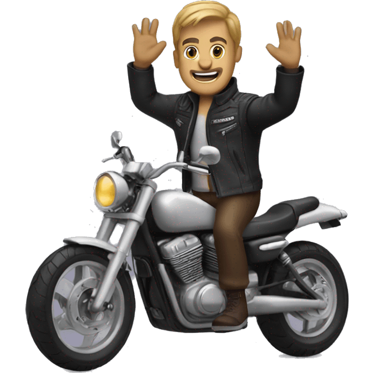 biker wave emoji