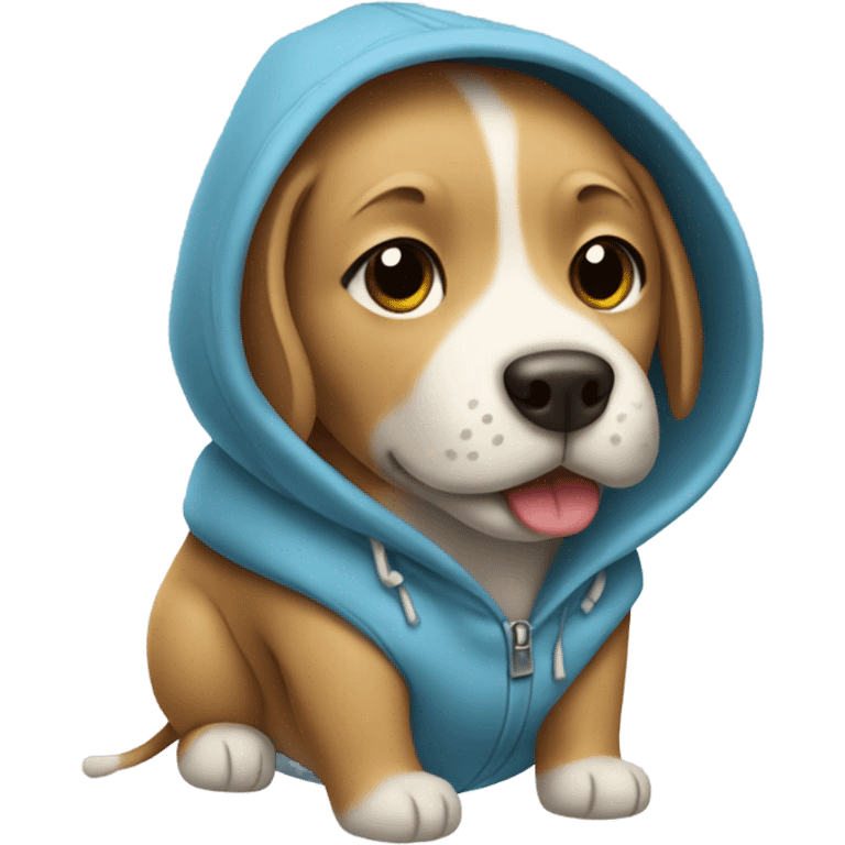 Dog wearing hoodie emoji