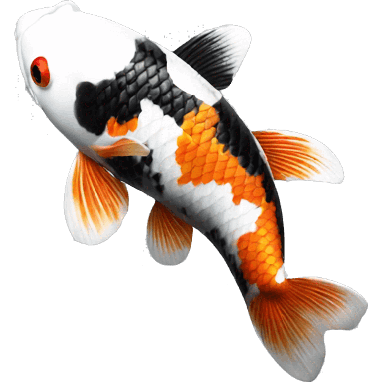 Black + Orange + White realistic koi fish  emoji