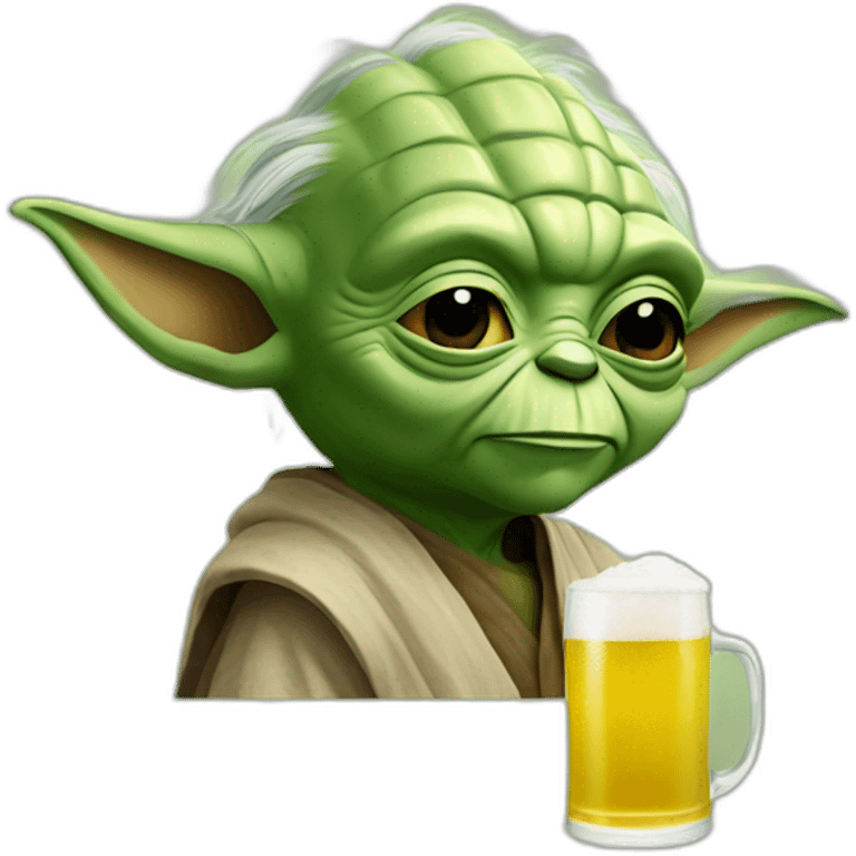 Yoda drink a beer emoji