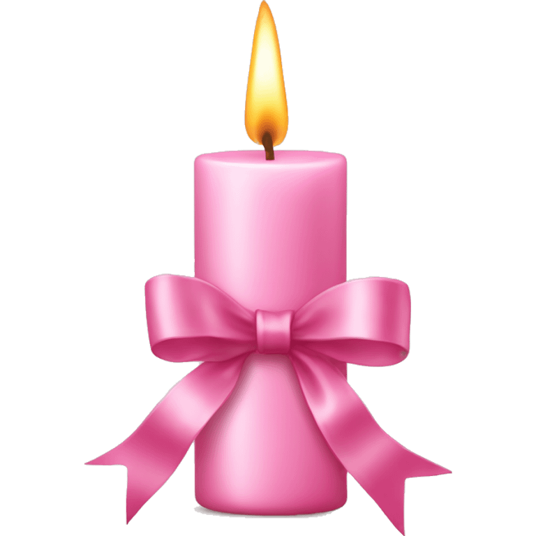 pastel pink christmas candle, with pink ribbon emoji