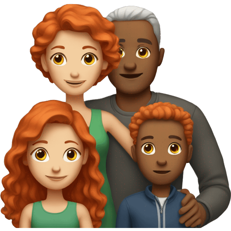 Red haired family emoji