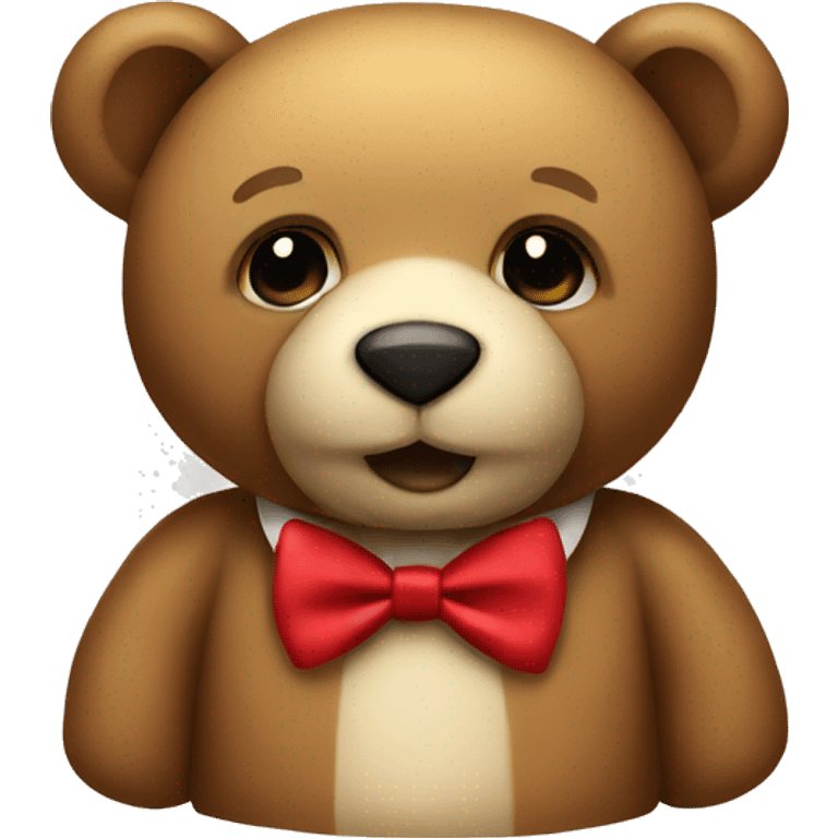 Teddy bear with red bow tie emoji