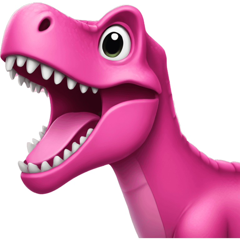 Pink dinosaur with big teeth emoji