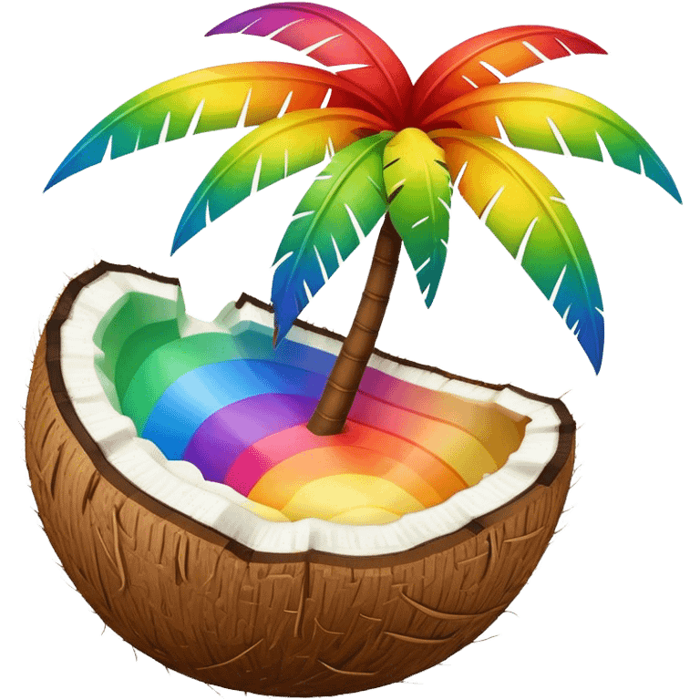 Rainbow coconut  emoji