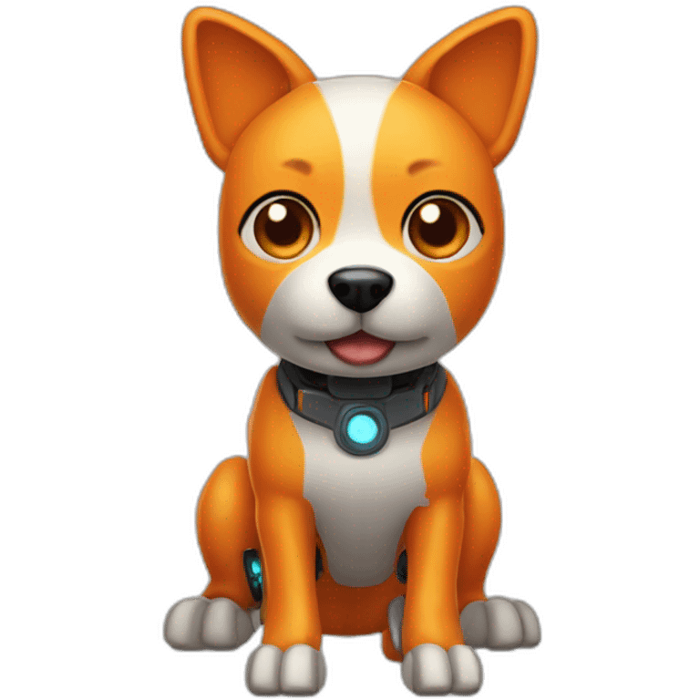 robotic animatronic tiny orange dog emoji