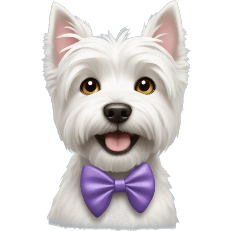 Westie dog with a bow emoji