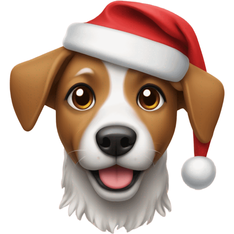 Dog in a Santa hat emoji