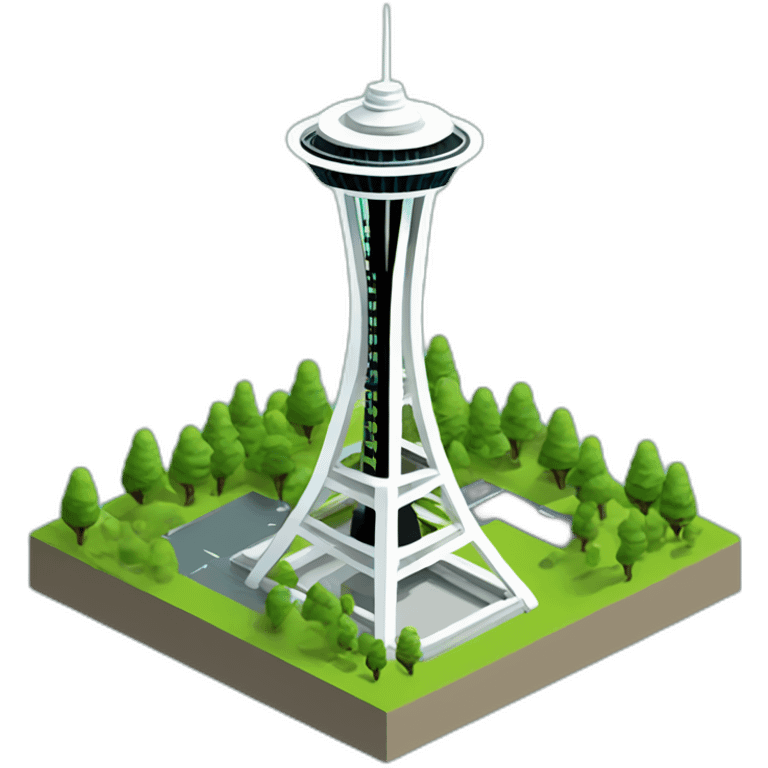 isometric-3d-space-needle-landscape-bold emoji